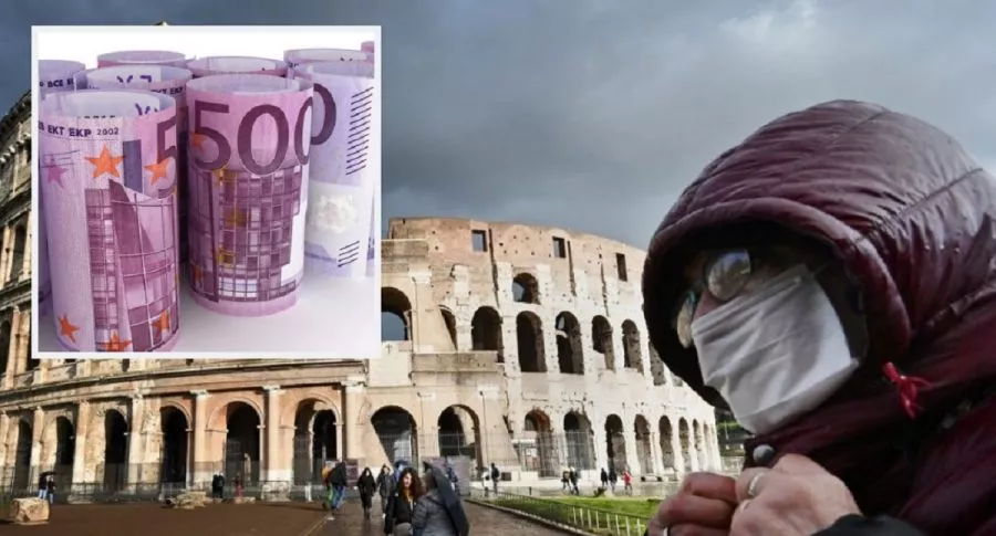 Roma, Italia, en medio de la pandemia del coronavirus / Imagen ilustrativa de euros en billetes.