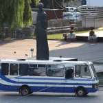 Bus con rehenes adentro, en Ucrania.