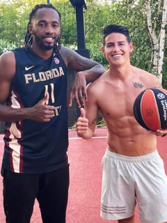 Braian Angola y James Rodríguez