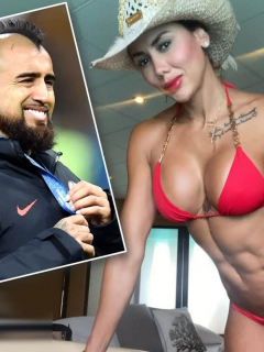 Arturo Vidal y Sonia Isaza
