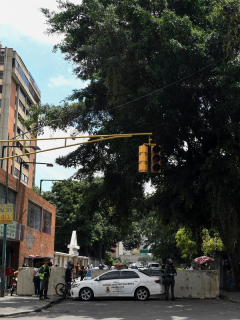 Puesto policial en Caracas por coronavirus
