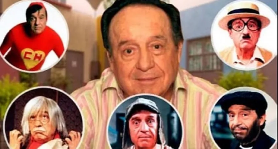 Roberto Gómez Bolaños, rodeado de sus personajes de ‘Chespirito’.