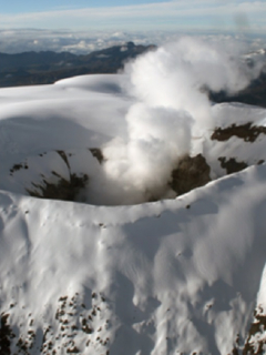 Mapa del sismo en el Volcán Nevado del Ruiz / Volcán Nevado del Ruiz.