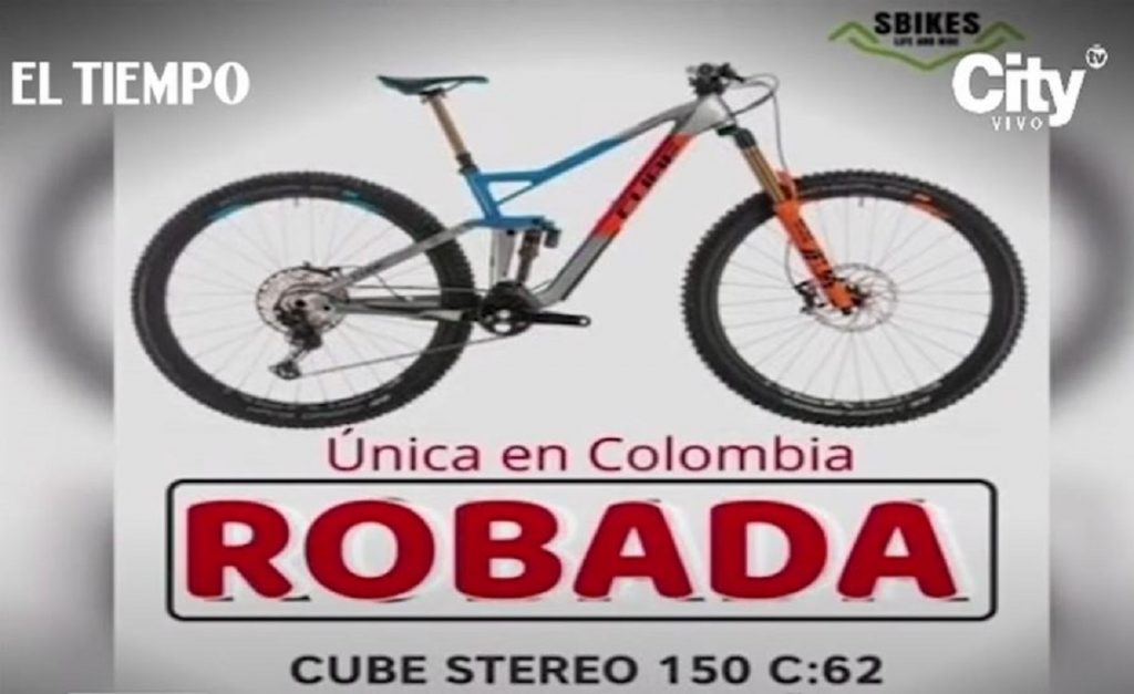 Bicicleta robada en tienda en Bogotá