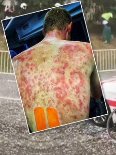 Tim Declecq tras granizada en el Critérium del Dauphiné