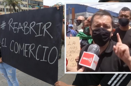 Protestas de comerciantes en San Victorino, Bogotá / Albeiro Camacho, presidente de la Federación de San Andresitos de Colombia.