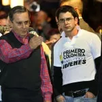 Álvaro Uribe y su hijo Tomás Uribe Moreno