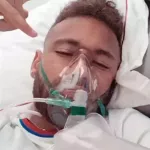 Neymar con un respirador