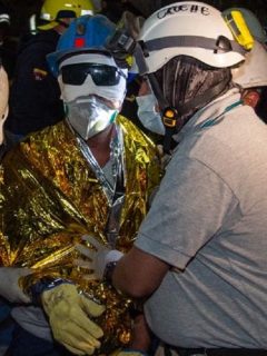 Minero rescatado en mina de Lenguazaque, Cundinamarca.