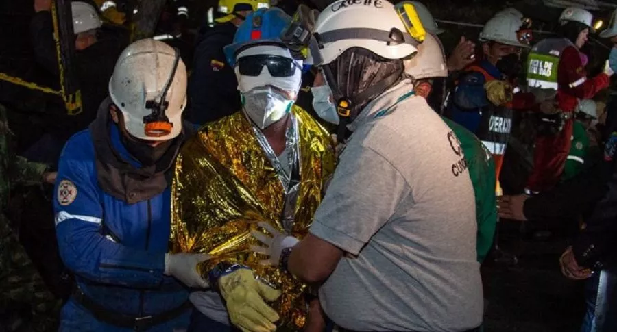 Minero rescatado en mina de Lenguazaque, Cundinamarca.