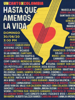 Imagen promocional del concierto, 'Un canto por Colombia'.