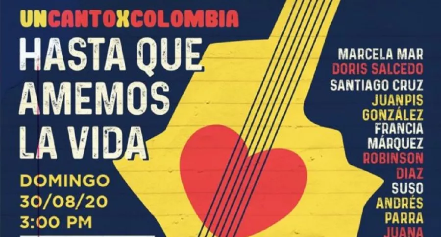 Imagen promocional del concierto, 'Un canto por Colombia'.