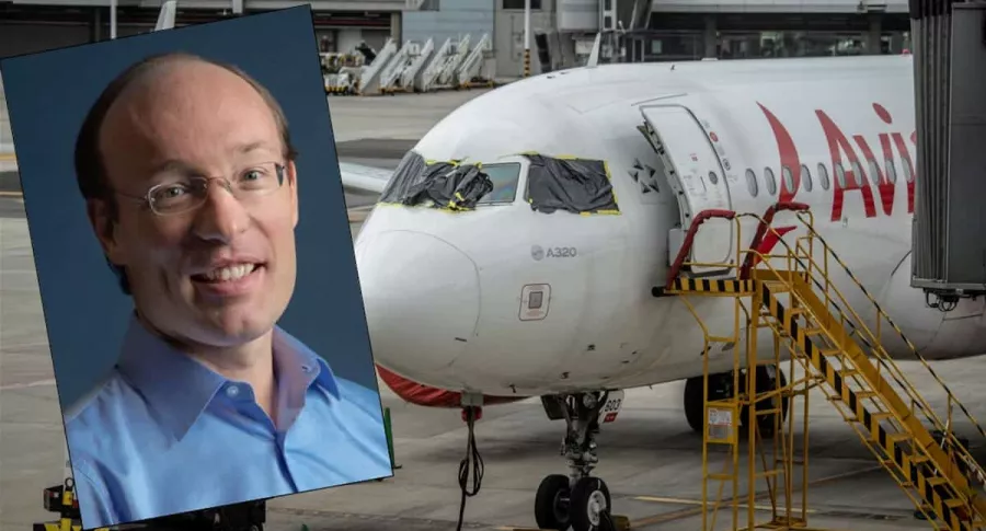 Anko van der Werff, CEO de Avianca, al lado de un avión de esa aerolínea.