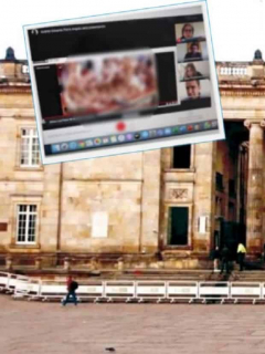 Imágen porno que apareció en debate virtual de la Cámara