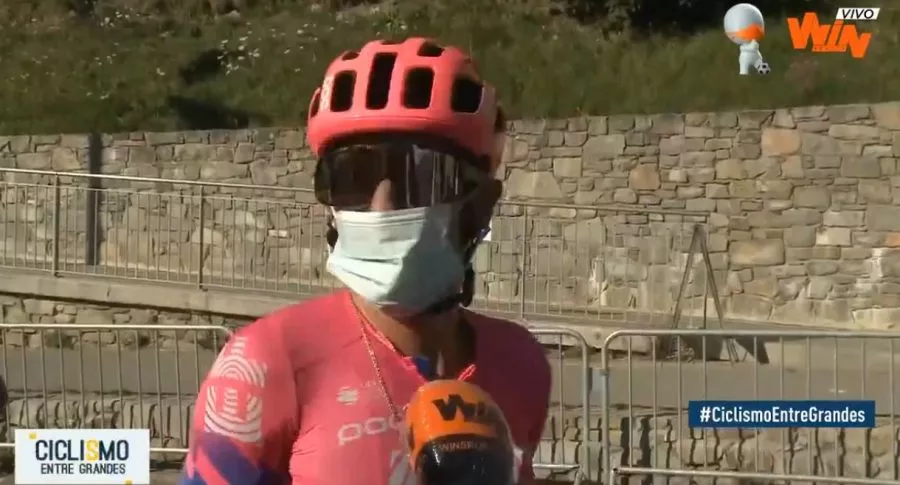 Rigoberto Urán luego de la etapa 4 del Tour de Francia, confesando lo cansado que estaba