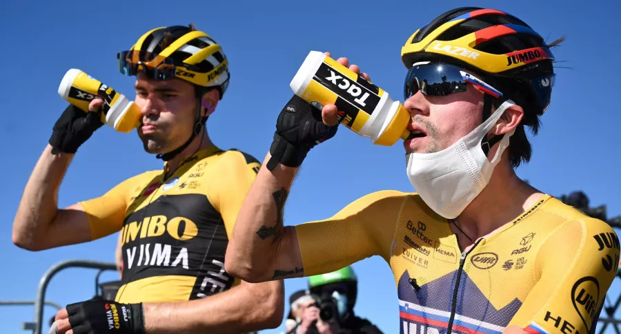 Tom Dumoulin y Primoz Roglic en el Tour de Francia