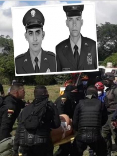Patrulleros Jaime Castaño y Carlos Calderón, asesinados en Caucasia.