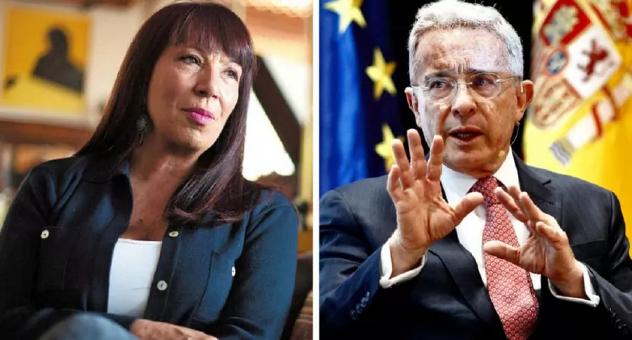 María Jimena Duzán, quien denunció campaña de desprestigio en su contra, y Álvaro Uribe, objeto de críticas en columna de revista Semana, ‘Uribe, el fascista’.