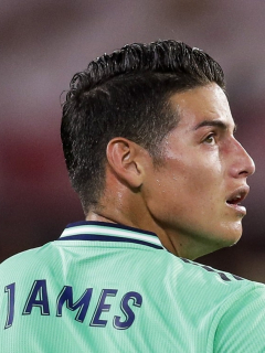 James Rodríguez, cuando estaba en Real Madrid, pero cuya llegada el Everton celebró hasta la Torre Colpatria de Bogotá.