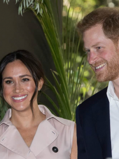 Meghan Markle y el príncipe Harry durante su visita a Johannesburgo, África, en 2019.