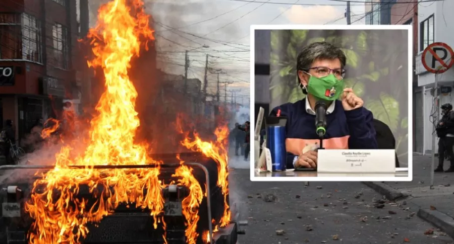 Disturbios en Bogotá. Reclaman a Claudia López que cumpla lo que dijo en campaña