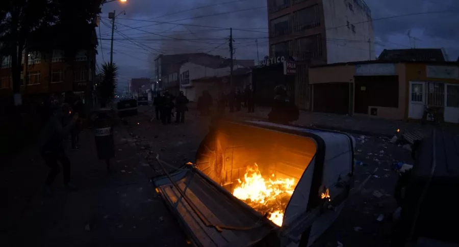 Imagen de los disturbios registrados en Bogotá luego de muerte de Javier Ordóñez.