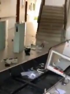 Imagen de los destrozos; los disturbios en Bogotá llegaron hasta Cajicá, Cundinamarca