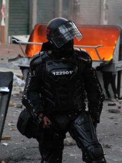 Imagen ilustrativa del Esmad durante disturbios en Bogotá y Cundinamarca.