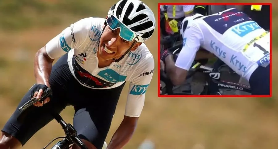Egan Bernal en la etapa 13 del Tour de Francia, en la que terminó bastante cansado