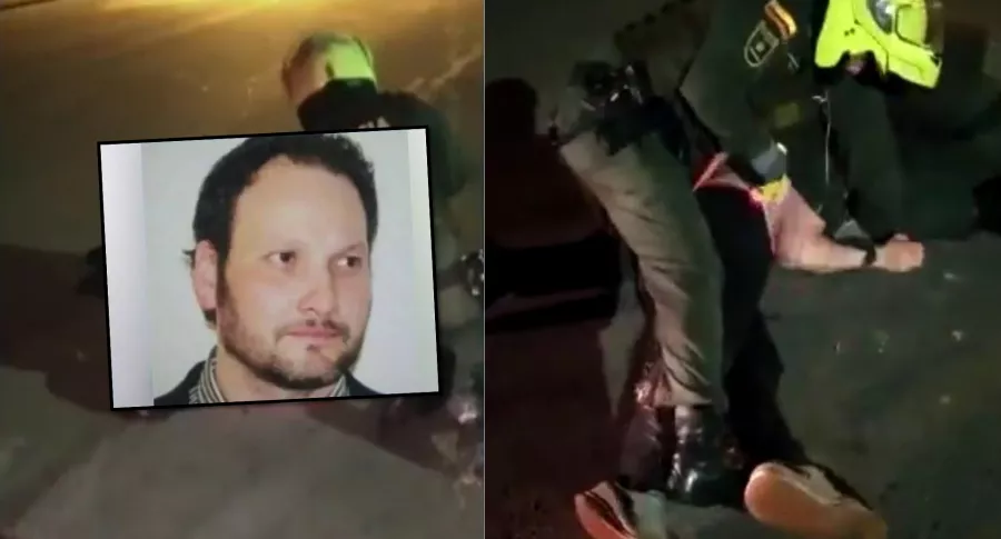 Captura del video de Javier Ordóñez, cuando fue impactado por policías con taser.