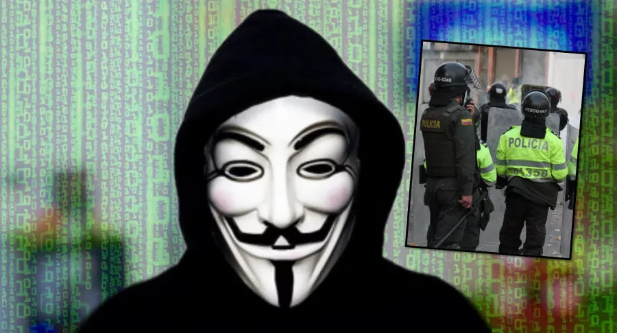 Imagen ilustrativa del hackeo que habría hecho Anonymous a la Policía en Colombia.