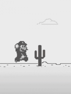 Truco para cambiar al dinosaurio del juego de Google Chrome por Mario Bros.