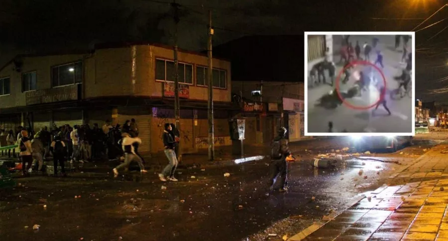 Imagen de las protestas en Bogotá contra el abuso policial ilustra nota sobre patrullera que fue apuñalada en medio de las manifestaciones.