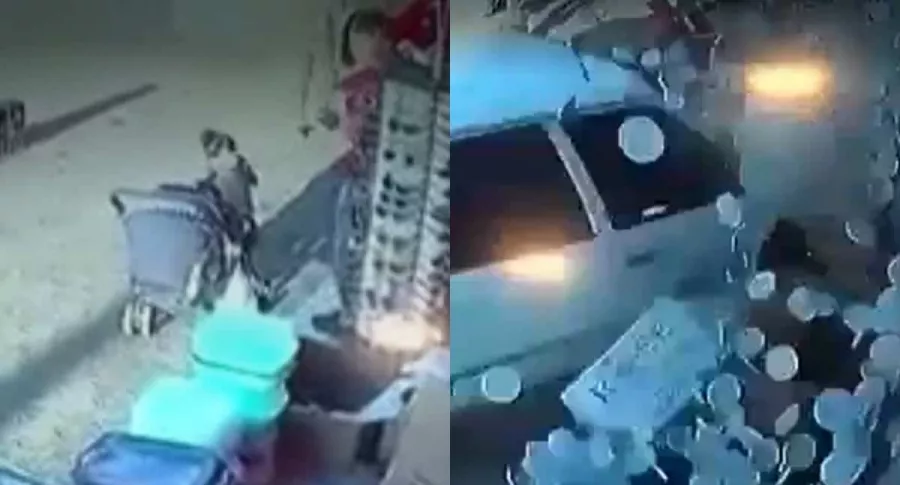 Capturas de pantalla del accidente en que se salvaron dos hermanos pequeños, en Turquía