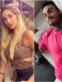 Fotomontaje de Melina Ramírez y Mateo Carvajal, a propósito de que ella se borró tatuaje en honor a él