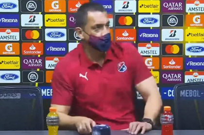 Aldo Bobadilla, técnico del Medellín, luego de la derrota 2-3 ante Caracas de Venezuela.