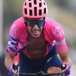 Team Education First rider Colombia's Rigoberto Uran rides in the Loze pass during the 17th stage of the 107th edition of the Tour de France cycling race, 170 km between Grenoble and Meribel, on September 16, 2020. (Photo by Stuart Franklin / AFP)