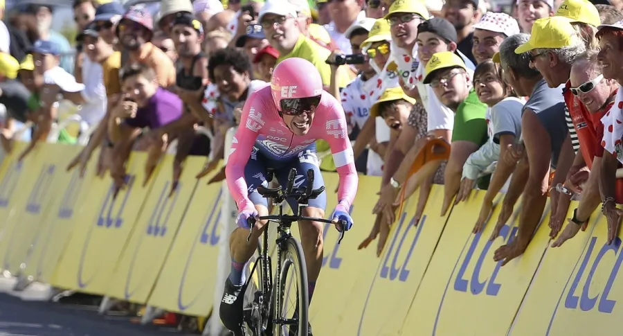 Rigoberto Urán, en la contrarreloj del Tour de Francia 2019.