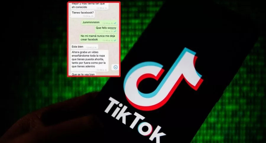 Imagen de Tik Tok con chat de red de pedofilía que intenta engañar niños por medio de cuenta de Tik Tok