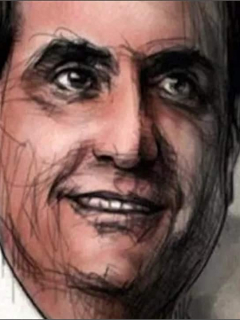 Composición de dibujo de Álex Saab y conteo de dólares ilustra artículo sobre su rastro en escándalo de blanqueo de grandes bancos.