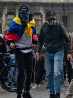 Manifestantes durante las protestas por la muerte de Javier Ordóñez el 21 de septiembre del 2020.