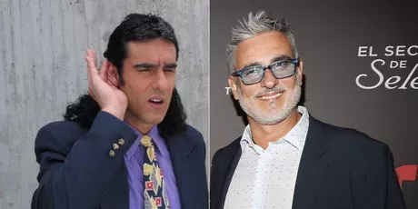 Miguel Varoni cuando hizo de Pedro 'el Escamoso' y en el estreno de 'El secreto de Selena' en 2019.