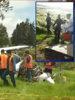 Imagen de cómo quedó el avión luego del accidente, en el norte de Bogotá