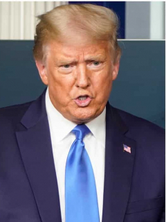 El príncipe Harry, Meghan Markle y Donald Trump, presidente de Estados Unidos que arremetió contra ellos por invitar a votar en las próximas elecciones.