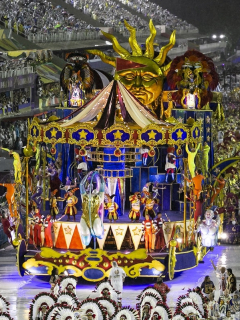 Los tradicionales desfiles de carrozas del Carnaval de Río de Janeiro, que serán aplazados en 2021 por la pandemia de COVID-19.