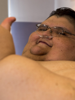 Juan Pedro Franco, que fue el hombre más gordo del mundo en 2016, luego de superar exitosamente el coronavirus en México.
