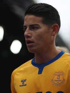 Imagen de James Rodríguez, figura del Everton en victoria histórica