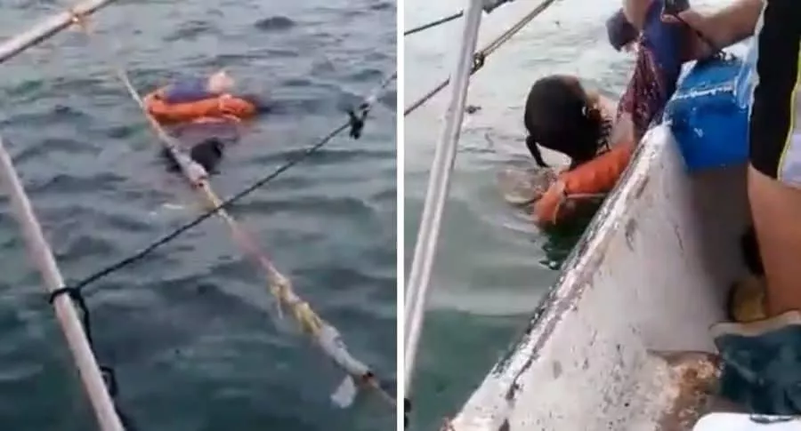 Mujer que fue rescatada por pescadores del Atlántico luego de flotar por varias horas en el mar