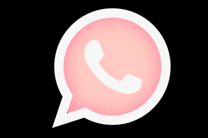 Imagen del logo de WhatsApp rosado.