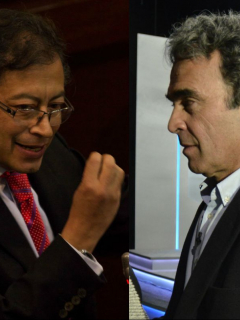 Gustavo Petro y Sergio Fajardo, candidatos presidenciales que ya se enfrentaron en la primera vuelta de 2018.